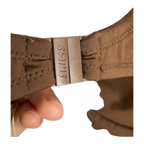 NWT Skims Plunge Longline Swimwear Bralette Jasper Brown Size 4X - Picture 6 of 7